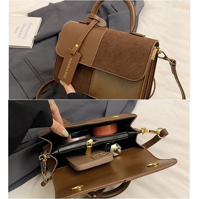 予約販売】ショルダーバッグ 2WAY ハンドバッグ コーヒー ブラウン 