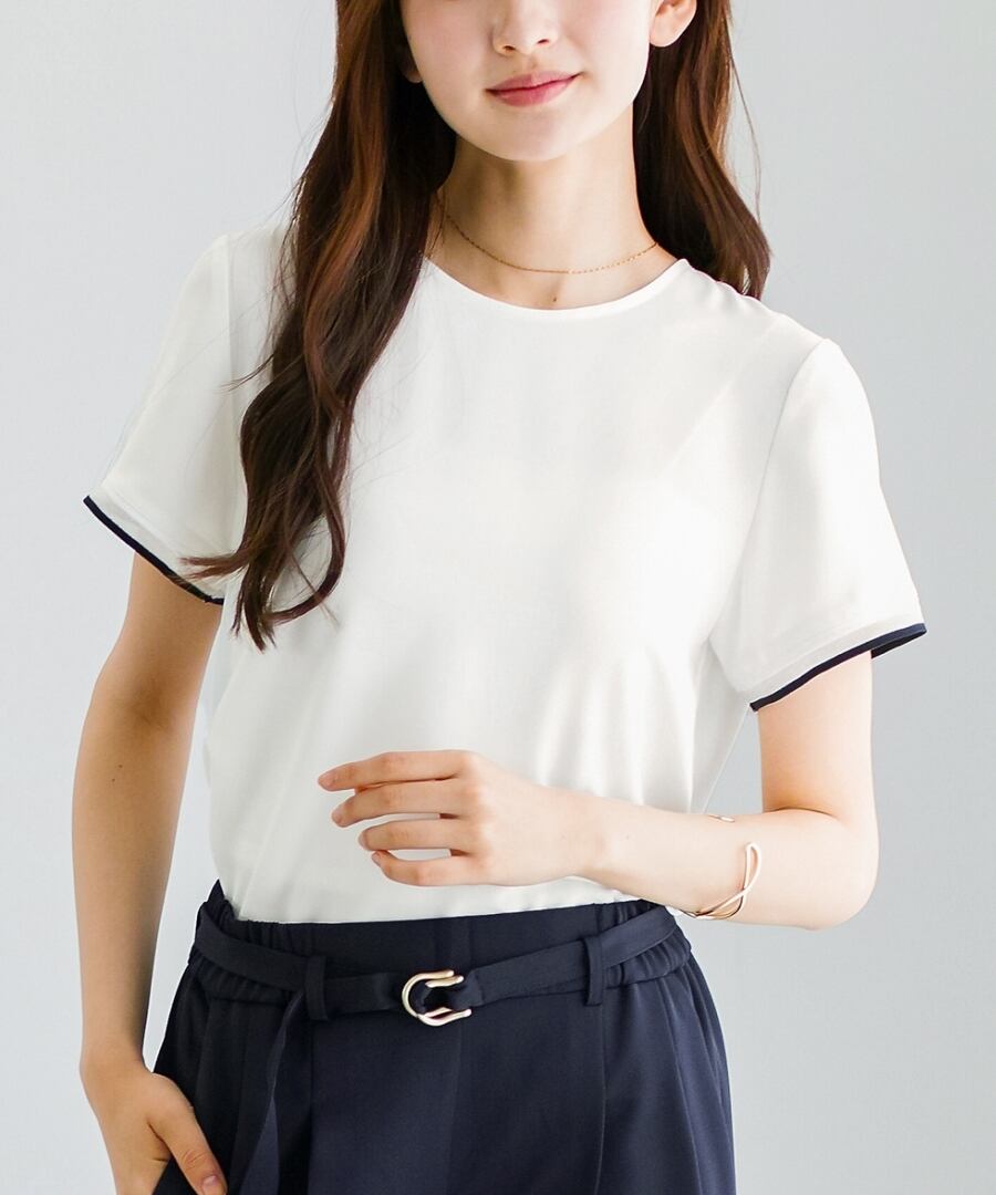 ラクして整うカセット服 】 さらさらオックス・袖口シアーブラウス