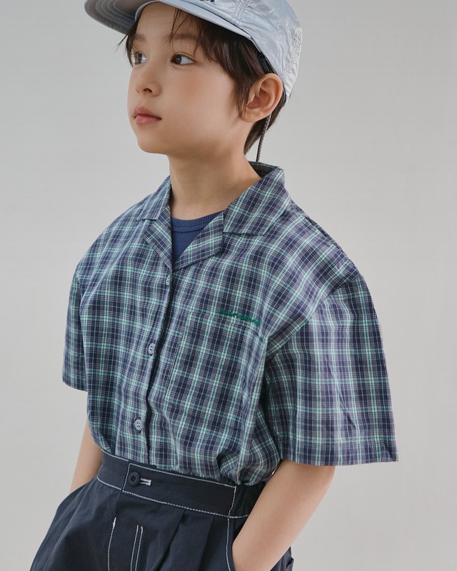 《送料無料》半袖チェックシャツ：Jr【MINIMAL】※お取り寄せ