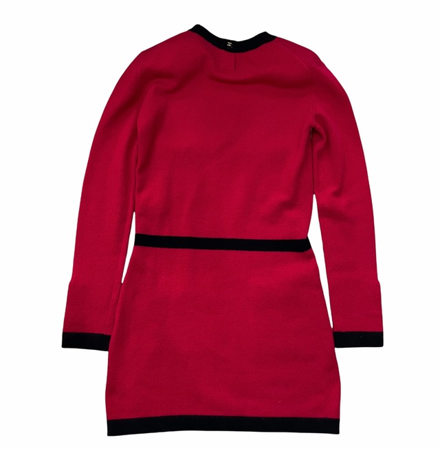 CHANEL シャネル ニットワンピース ロングニット レッド