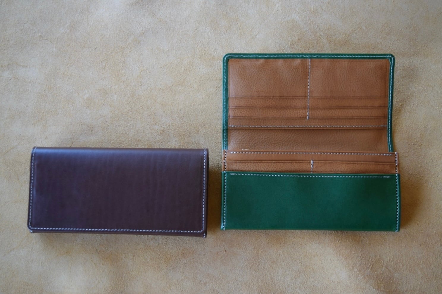 長財布 チョコ×オルテンシア | いのうえ製作所