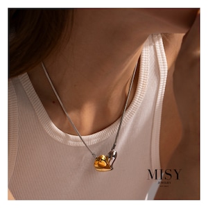 316L Bi-Color Heart Necklace
