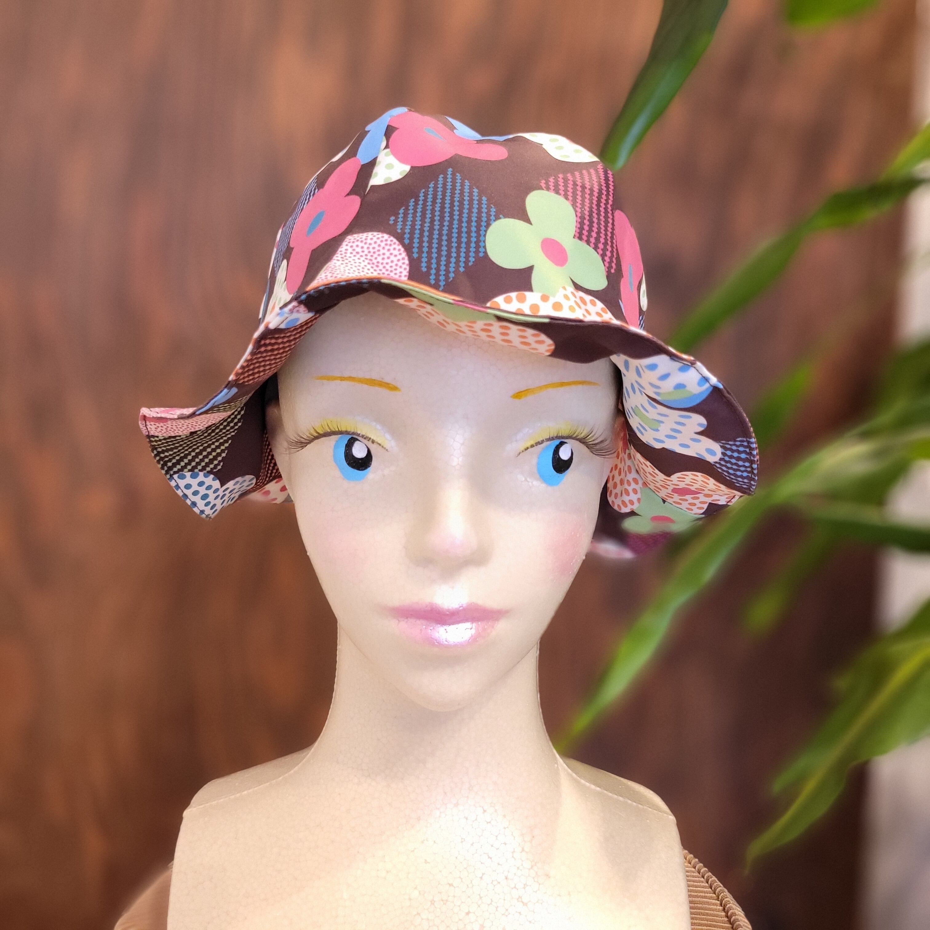 チューリップハット(ブラウン) ニット帽子 ハット キャップ アジアン