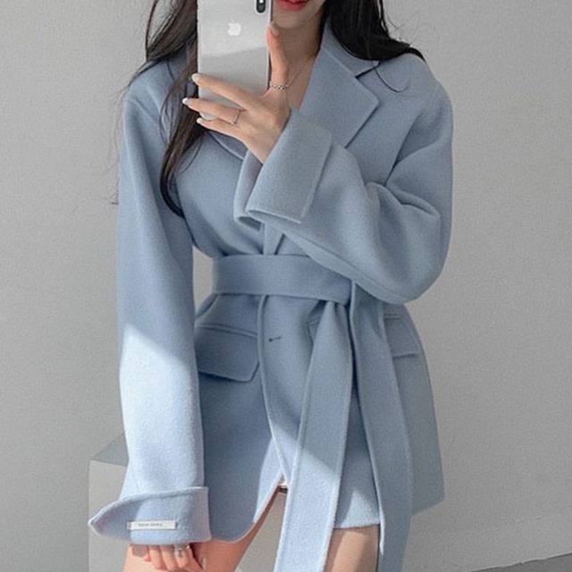 ハイウエスト ベルト コート