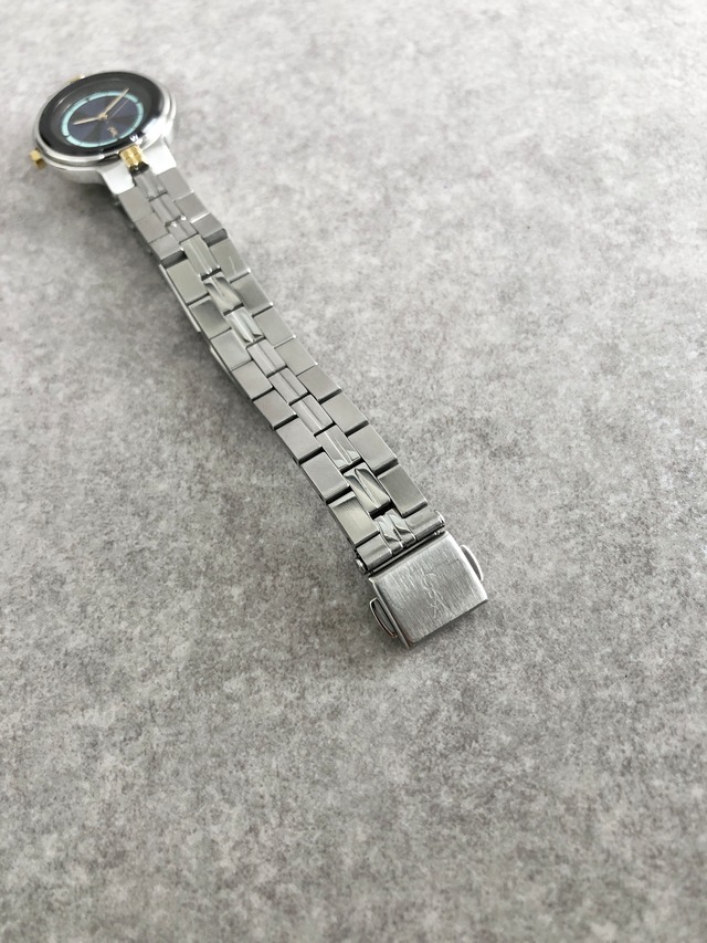 Yves Saint Laurent イヴ・サンローラン 腕時計 シルバー×ブルー コンビカラー ステンレススチール クウォーツ 5421-H13855 vintage ヴィンテージ オールド uchgez