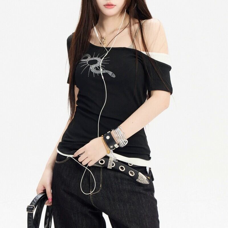 Asymmetric one-shoulder tops r0125