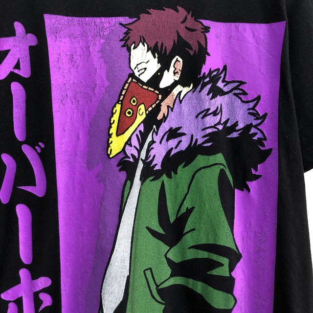 Usa古着 Tシャツ 半袖 僕のヒーローアカデミア ヒロアカ オーバーホール ヴィラン 死穢八斎會 治崎廻 若頭 コットン 黒 メンズm 古着屋エバレット