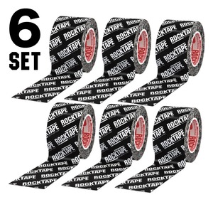6巻set-ロックテープ-スタンダード-ブラックロゴ / ROCKTAPE 5cm*5m  standard Black/White Logo