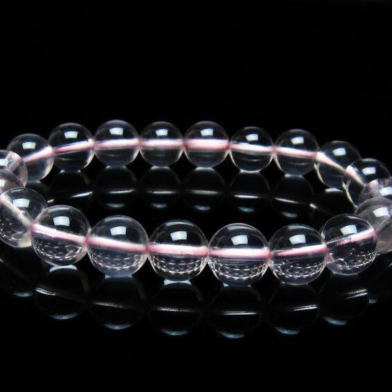 スターミルキークォーツ ブレスレット 10mm スター効果 ピンク 一点物 メール便可 [M便 1/10] 111-37692