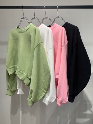 asymmetry cropped sweat tops