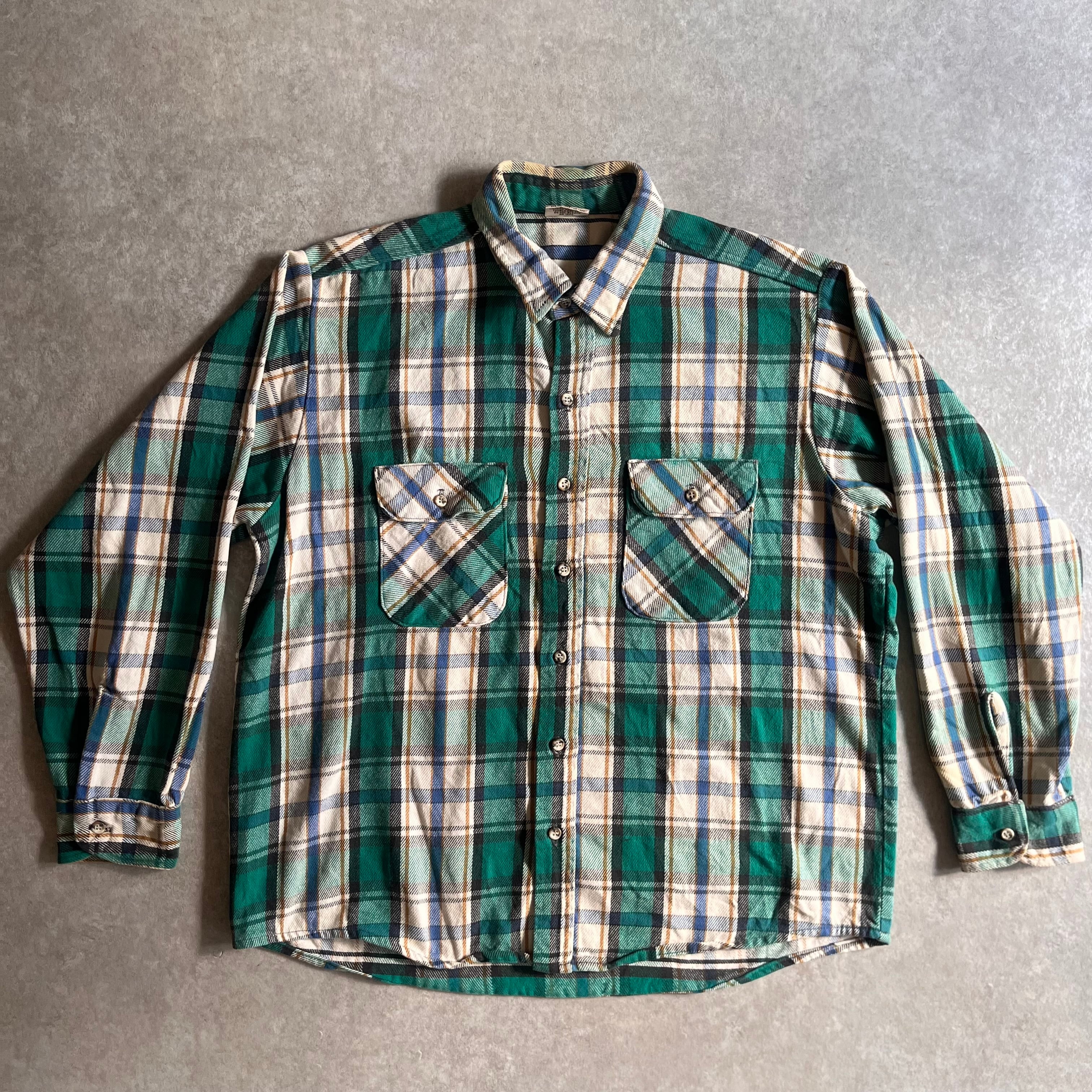 1990s FIVEBROTHER Flannel Shirt XL H710