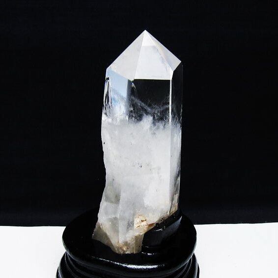 水晶 六角柱 水晶 ポイント 台座付属 一点物 152-3774