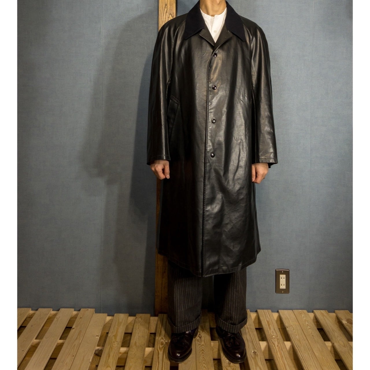 1980s French Police Rubber Coat フランス警察 1980s】