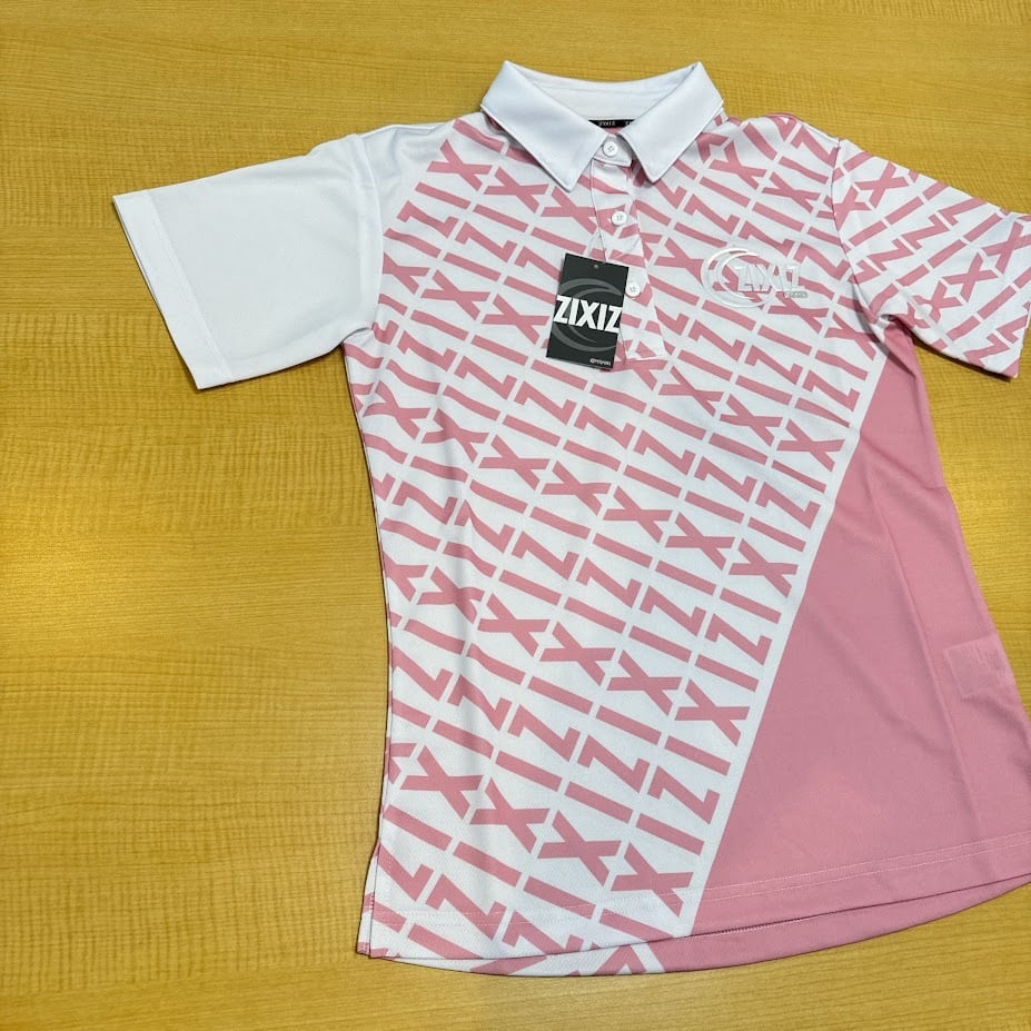 ピンクZIXIZ柄 【レディース半袖ポロシャツ】ZIXIZ-24PSSSL-PKWH