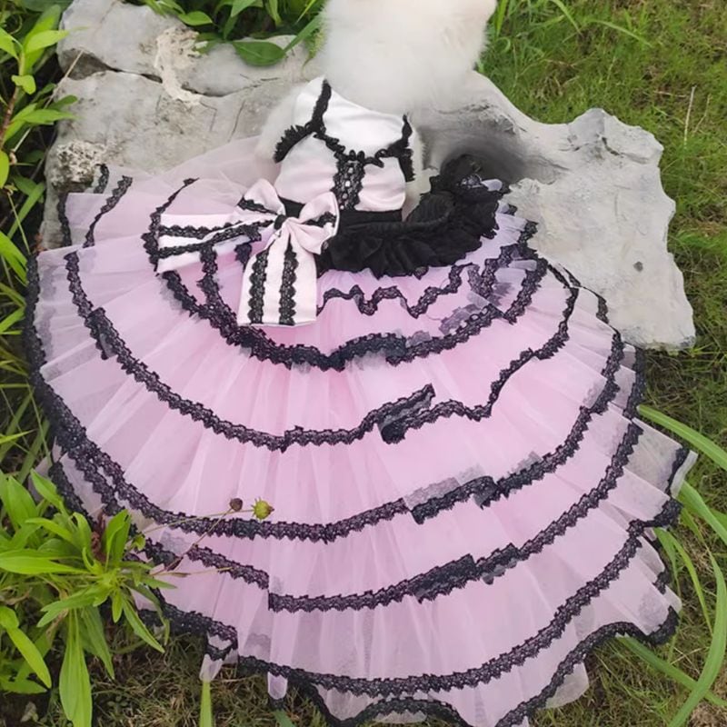 【海外ハンドメイド】ピンクロリータ風2wayドレス 犬服 00288