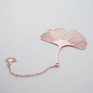 しおり 葉脈透かしメタルブックマーク