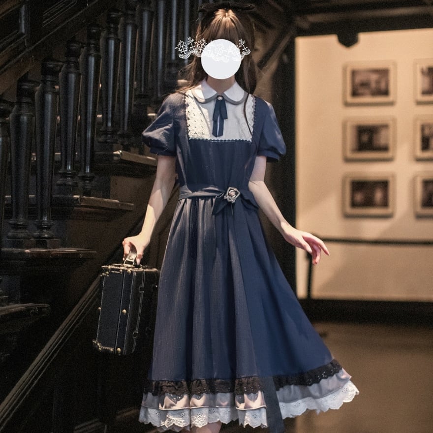 クラシカルロリィタ アクセサリー 徽章 ネックブローチ 2点セット お嬢様風 フリル 制服 控えめ 普段着使い 可愛いファッション