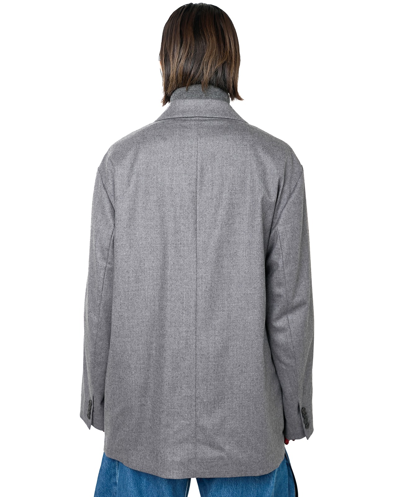 ssstein "WOOL FLANNEL OVERSIZED PEAK LAPEL JACKET〔GREY〕"