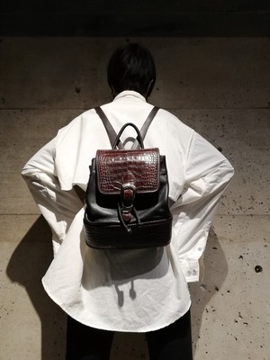 "Brighton" 2tone Western Leather Small Backpack