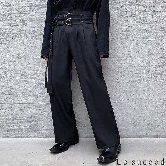 Le sucood】【お支払い確認後20日以内発送】ダブルベルトツータック