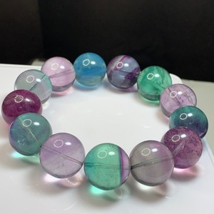 希少な大玉！前後約17.5~18mm 大玉フローライト ブレスレット