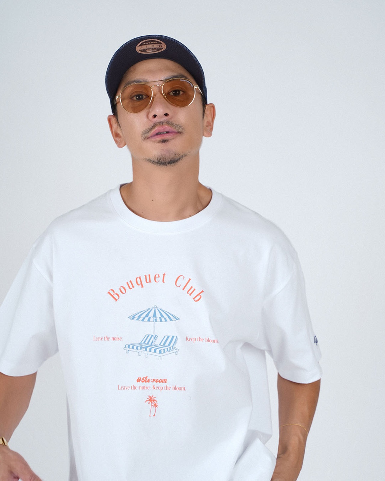 【#Re:room】BOUQUET CLUB COLOR PRINT T-SHIRT［REC918］