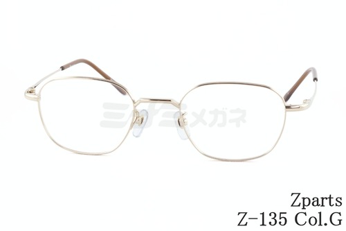Zparts メガネ Z-135 Col.G スクエア メンズ レディース 眼鏡 おしゃれ ブランド ジーパーツ 鯖江 日本製 正規品