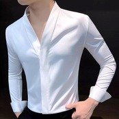 ice no collar men's shirt 00338