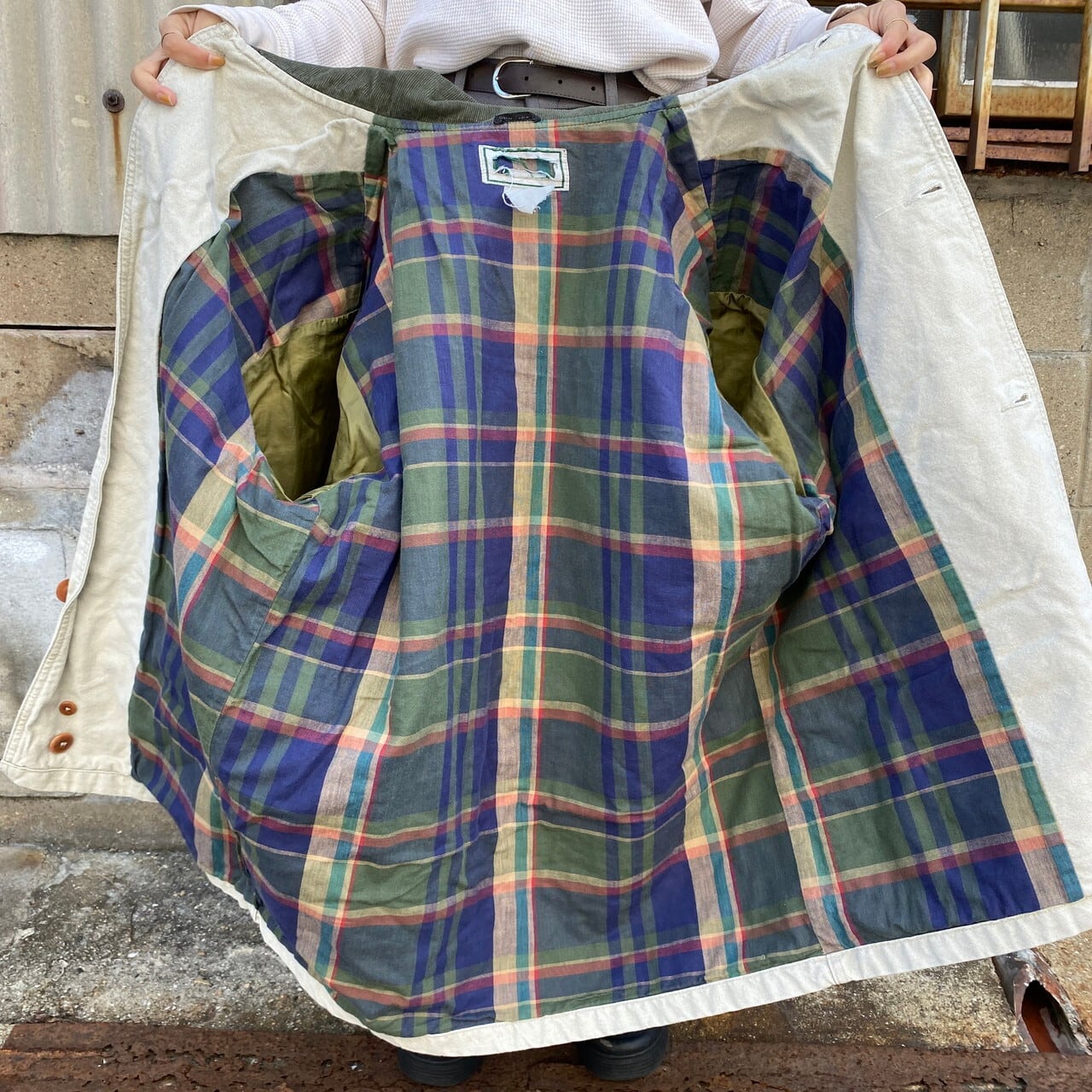 L.L.Bean ハンティングジャケット チェックライナー メンズM相当 古着