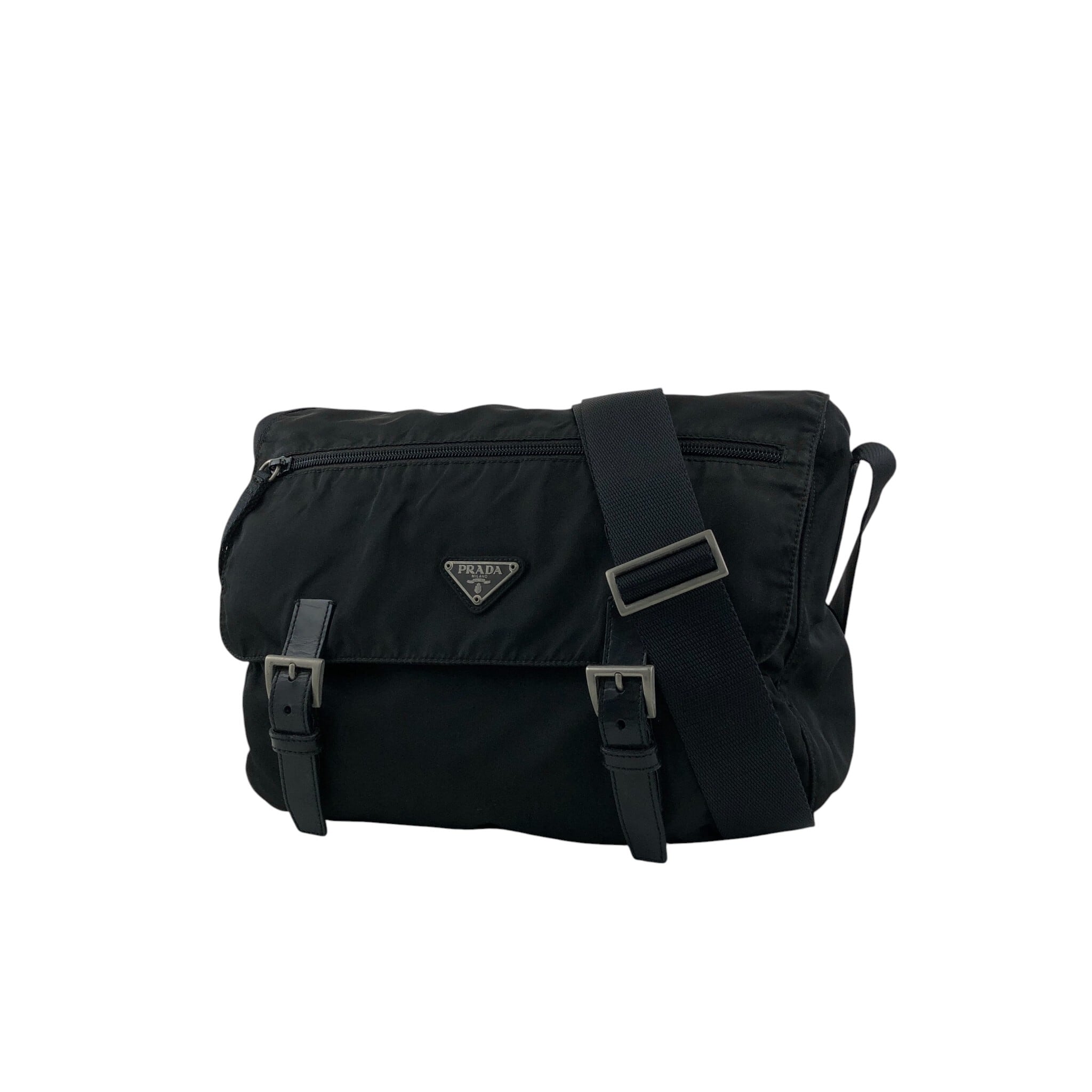 プラダ　PRADA メッセンジャーバッグ　トライアングルロゴ　ブラック　ナイロン PRADA プラダ ショルダーバッグ ブラック トライアングルロゴ ナイロン