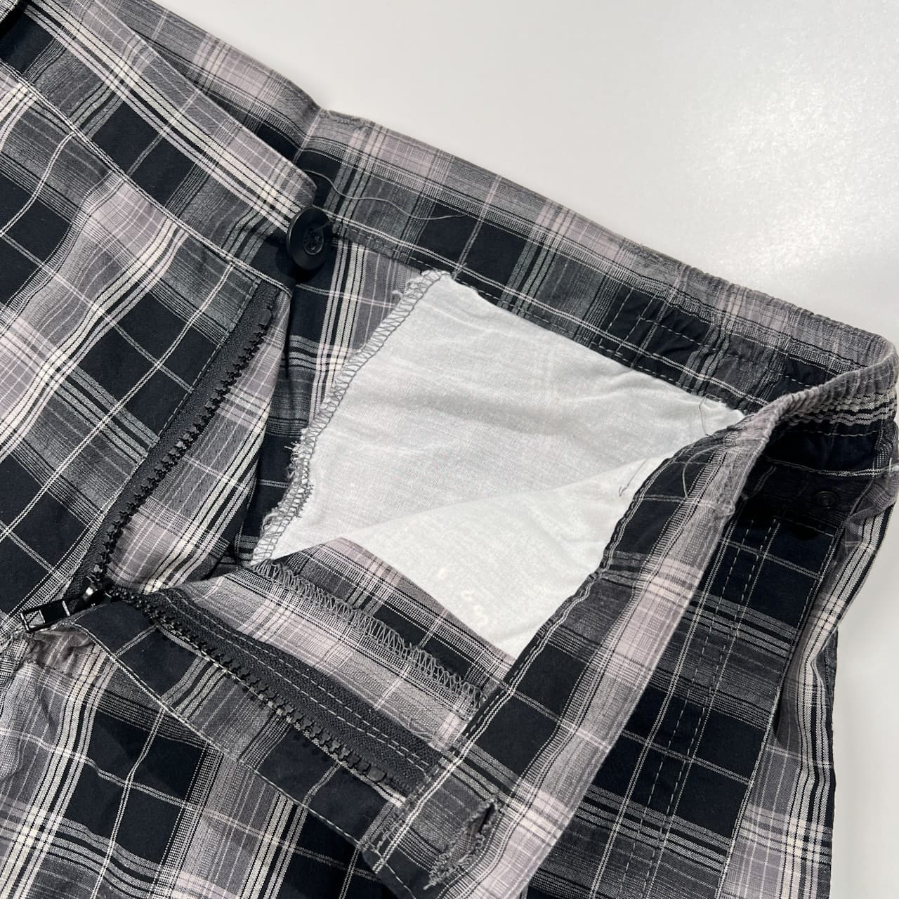 HIFUMI ヒフミ チェック柄 イージー ハーフパンツ サイズ L /ブラック×グレー/メンズ