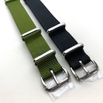 NATOナイロンストラップ ブラック/カーキ・グリーン 16mm幅 腕時計ベルト