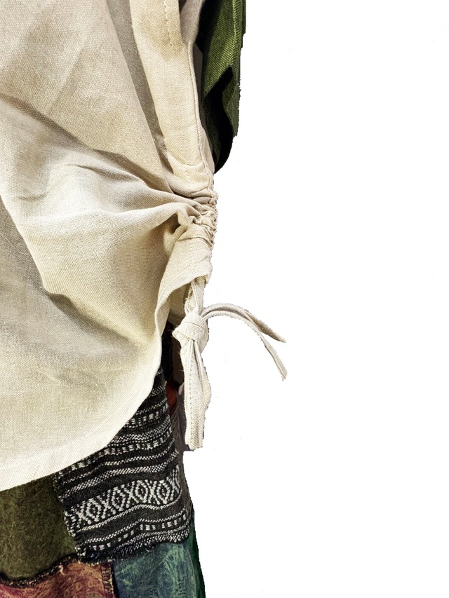 ストール付きバイカラーシャツ/ブラック  NP-25SS-EEH12