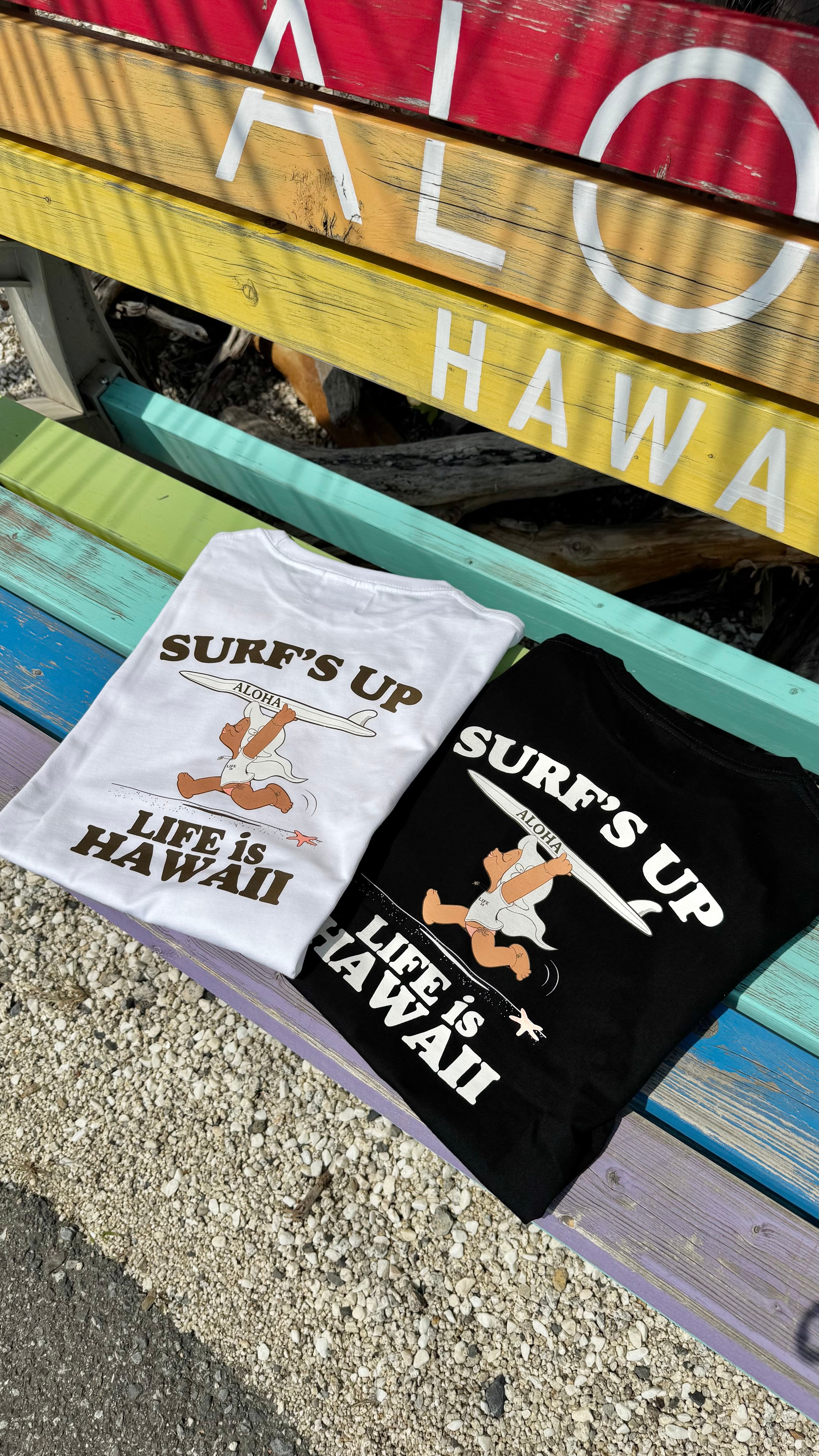 LIFE is × MAPUAコラボsurf's up フルカラービックシルエットTシャツ ¥7,200+tax