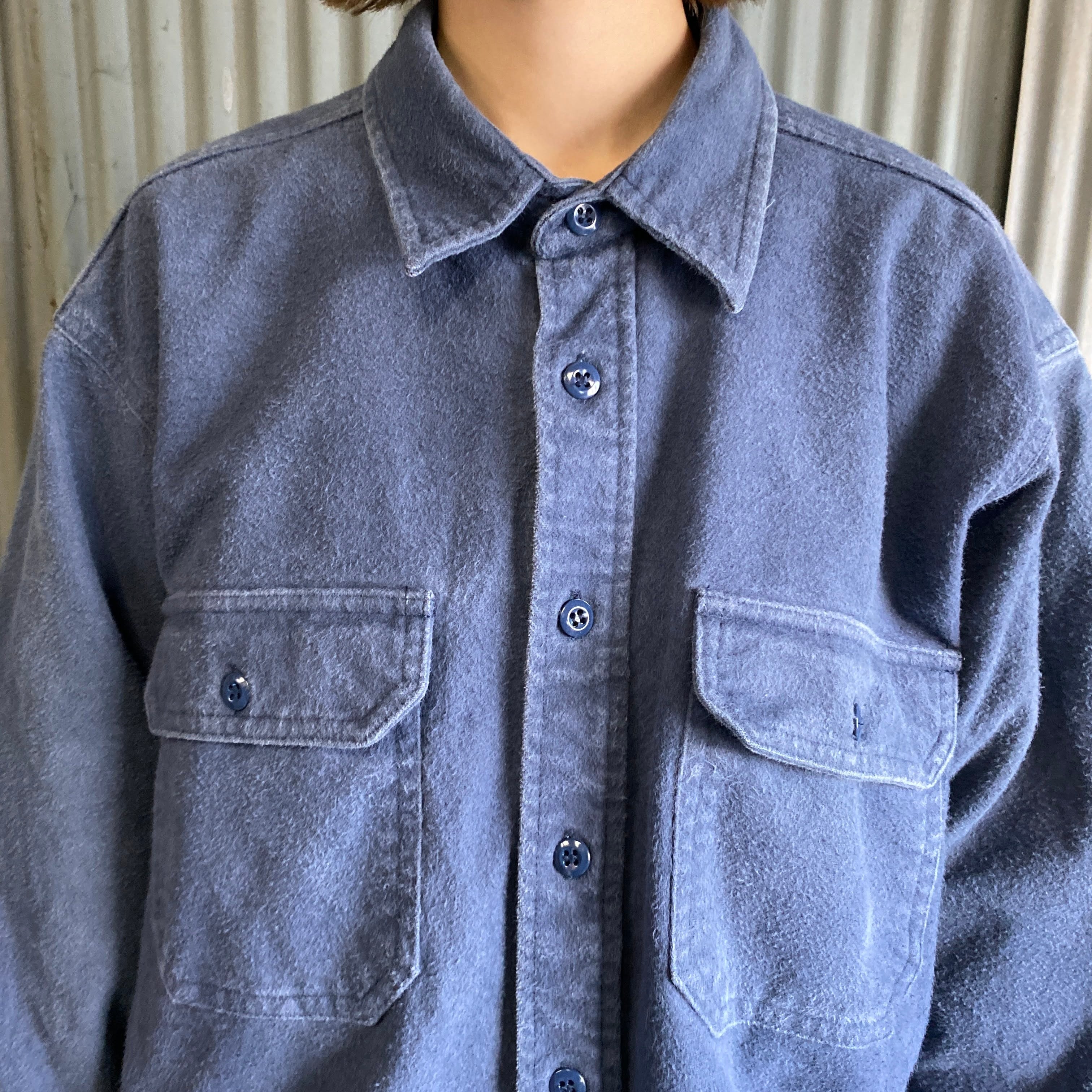 80~90年代 ウールリッチ WOOLRICH 長袖 シャモアクロスシャツ USA製 メンズL ヴィンテージ /eaa361350