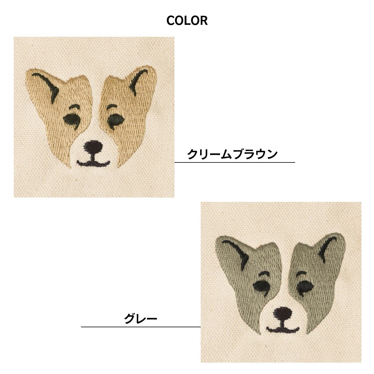コーギー （子犬）刺繍 お散歩ハンドバッグ（名入れ可） ランチバッグ