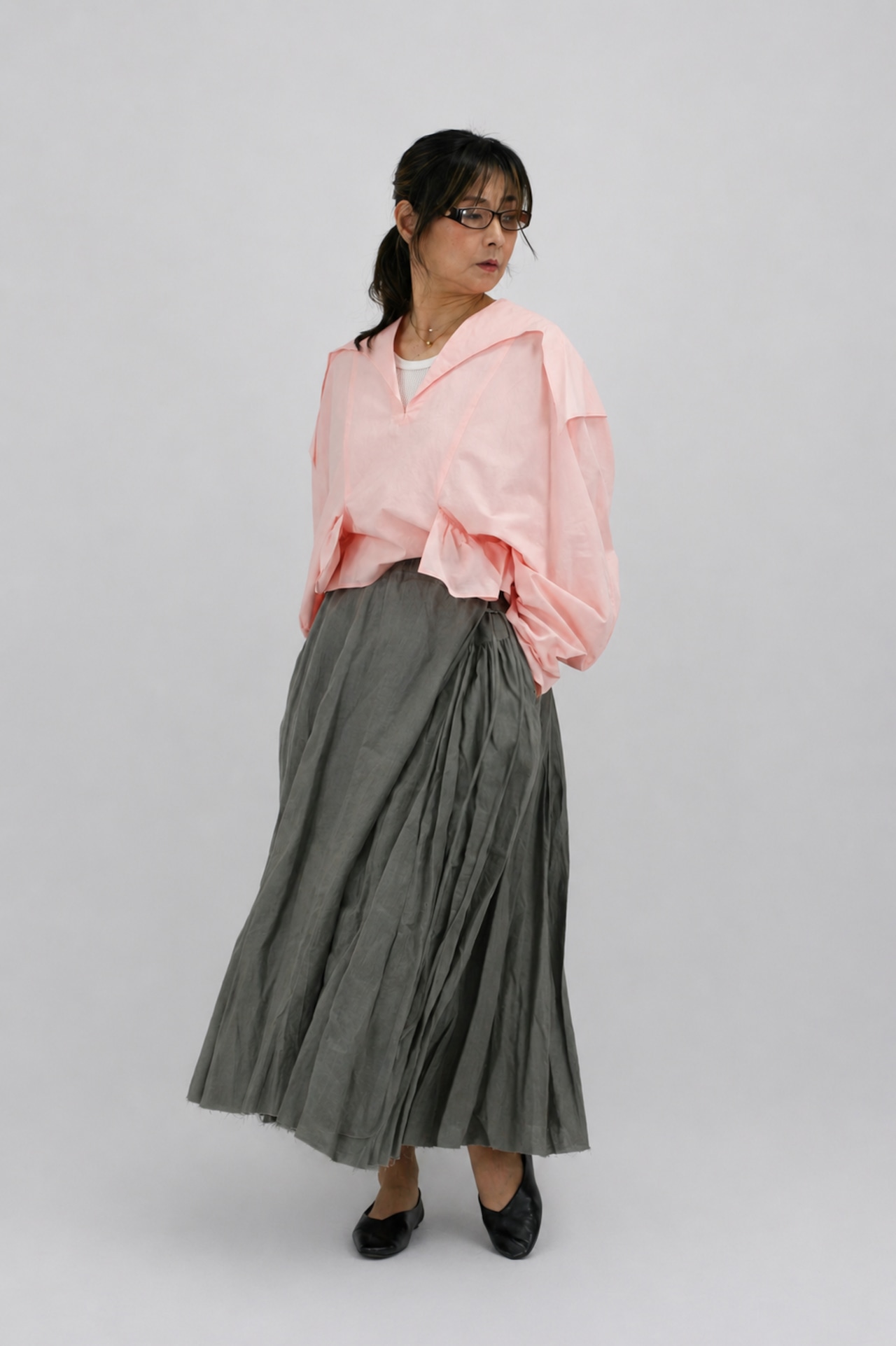 NATIVE VILLAGE (ネイティブヴィレッジ) 蕾:bud トライアングルカラーブラウス(pink)
