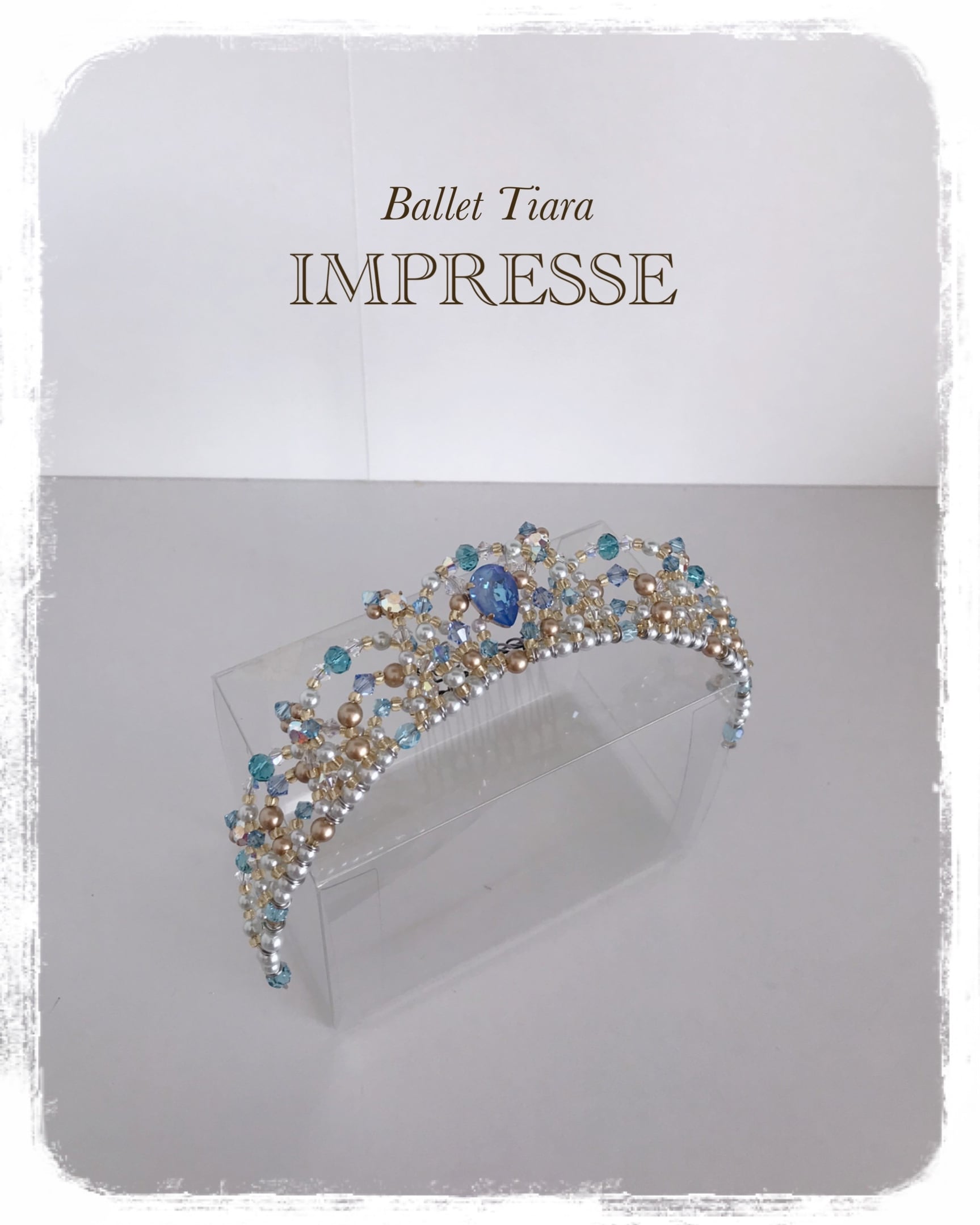 バレエティアラ カチューシャ型クラウン型 シルバーパール×ゴールド