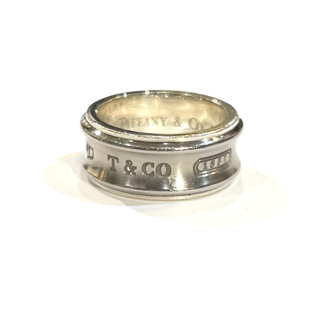 TIFFANY&CO】 【 12号】2415 チタン×シルバー925 T&CO ナロー