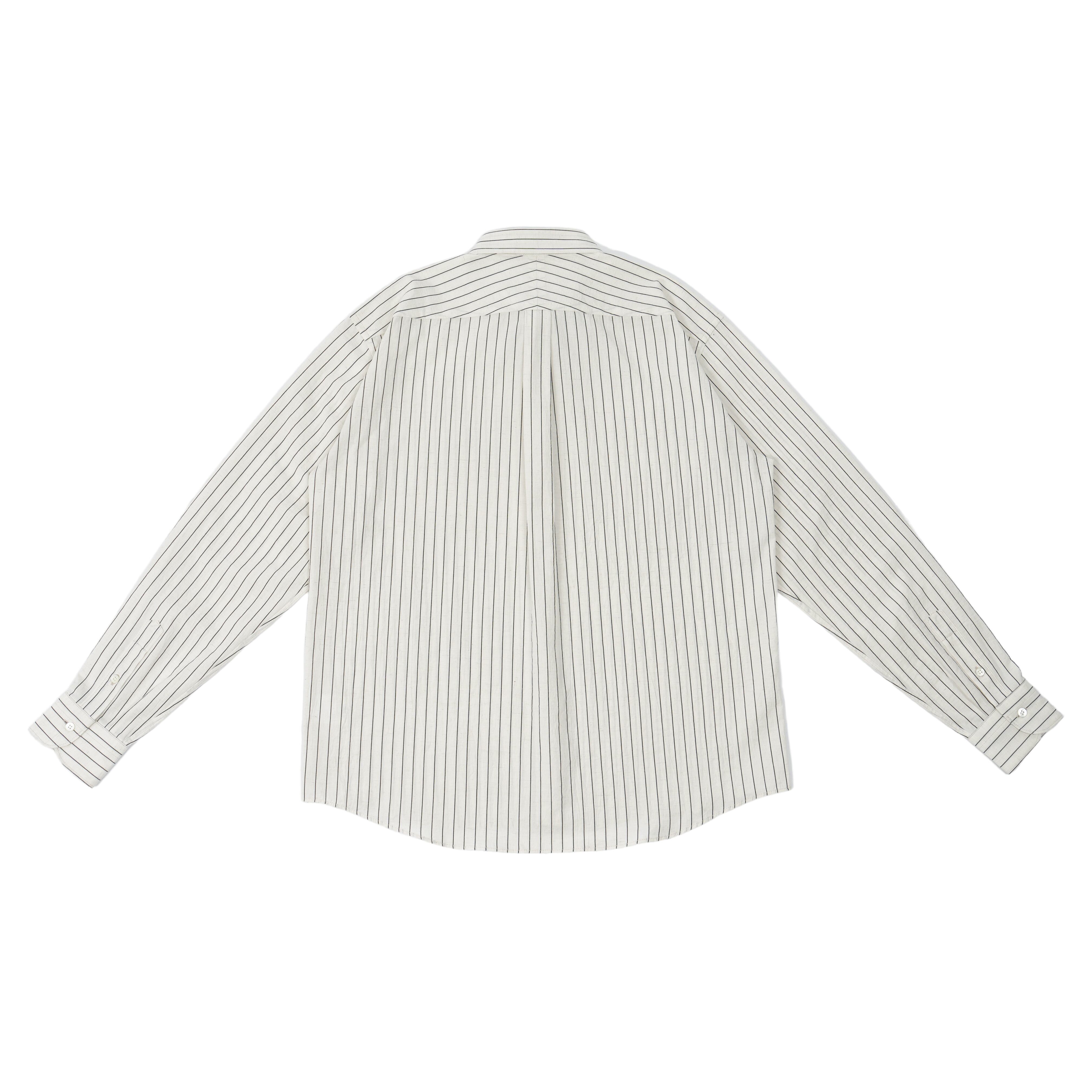人気 ovy Cotton Linen Stripe RelaxShirts - crumiller.com