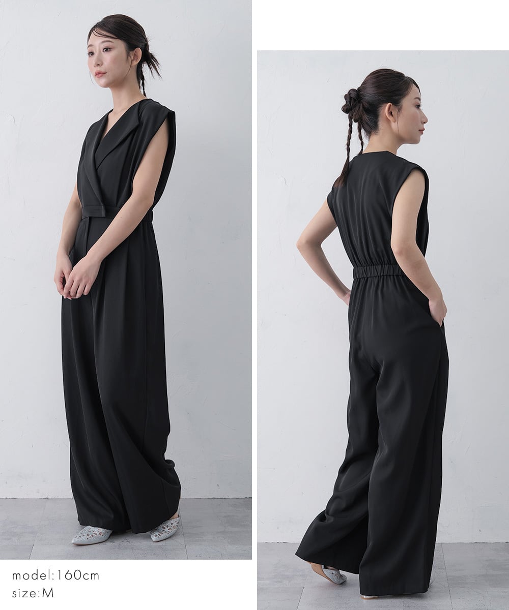 ryk　パンツドレス　ブラック　グレー　Mサイズ ryk パンツドレス ブラック グレー Mサイズ ryk パンツドレス ブラック