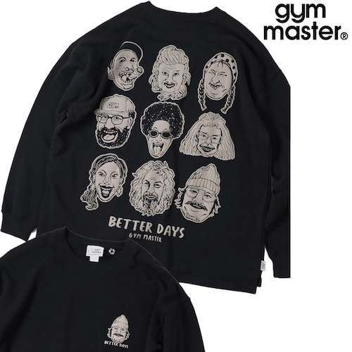 gym master ジムマスター 10oz BETTER DAYS スウェット ビッグTEE Always Keep Smiling ワイドシルエット 長袖Tシャツ メンズ レディース コットン100% LOVE&PEACE G821724 ブラック
