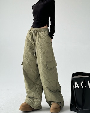 キルティングドローストリング ワイドパンツ 2color A0818