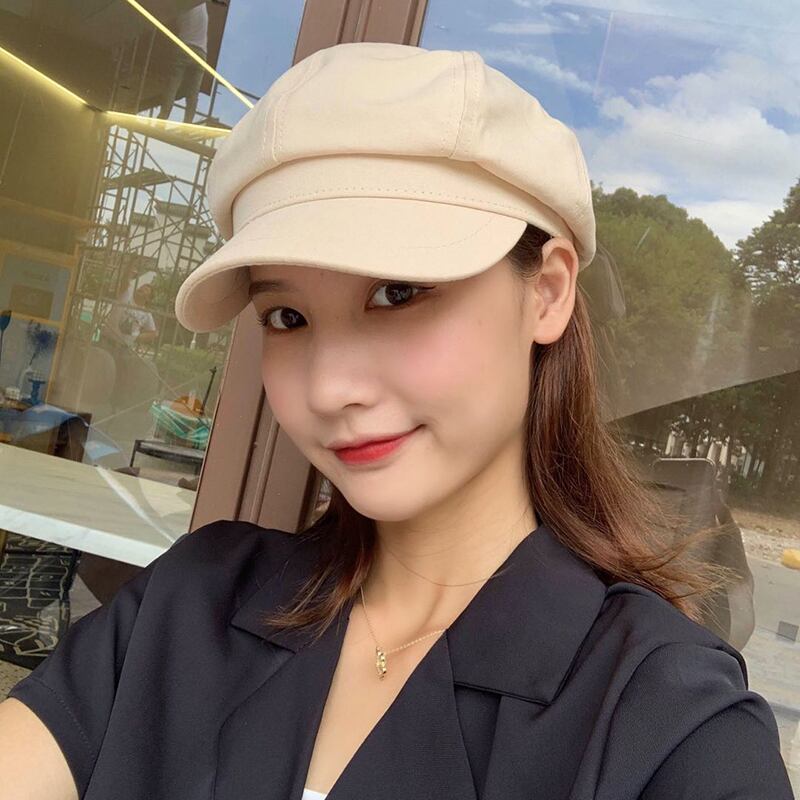 サマー薄手スタンダードレッドキャップ レトロ 帽子 夏物 ベレット ヘアアクセサリー ブラック・アイド・ピーズ16836569910