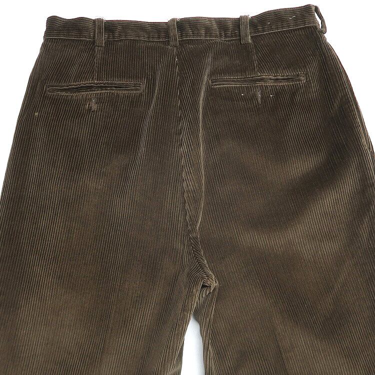 古着 JOS.A.BANK 太畝 コーデュロイパンツ ツータック ブラウン