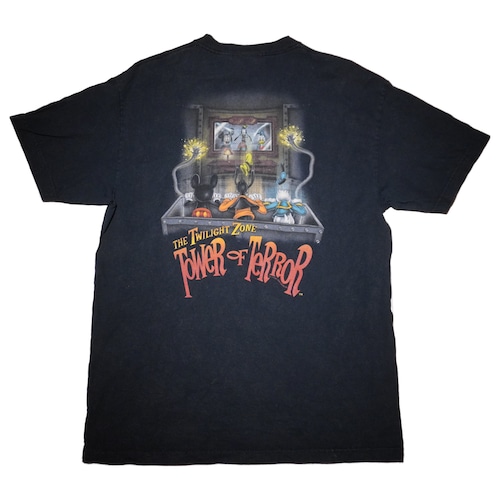 【L】Tower Of Terror back print Navy ヴィンテージTシャツ / タワーオブテラー