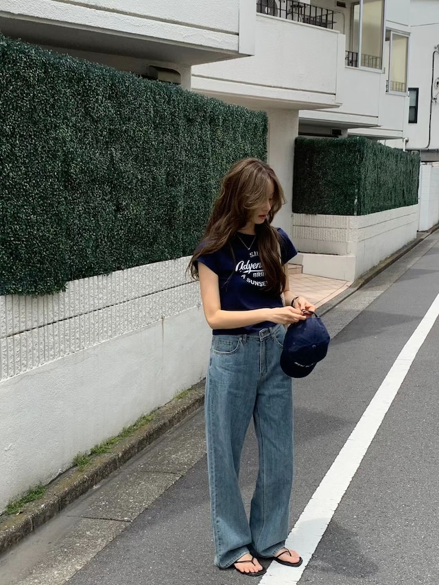 (OUNCE) sunset half tee / 2color