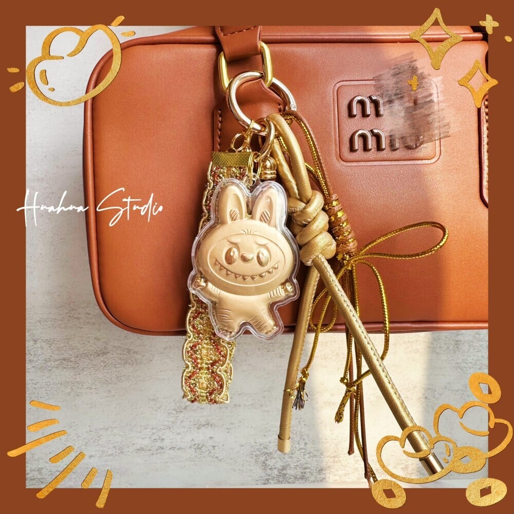24K金製 20mg 新年限定「Labubu幸運キーホルダー」- 財運をもたらす