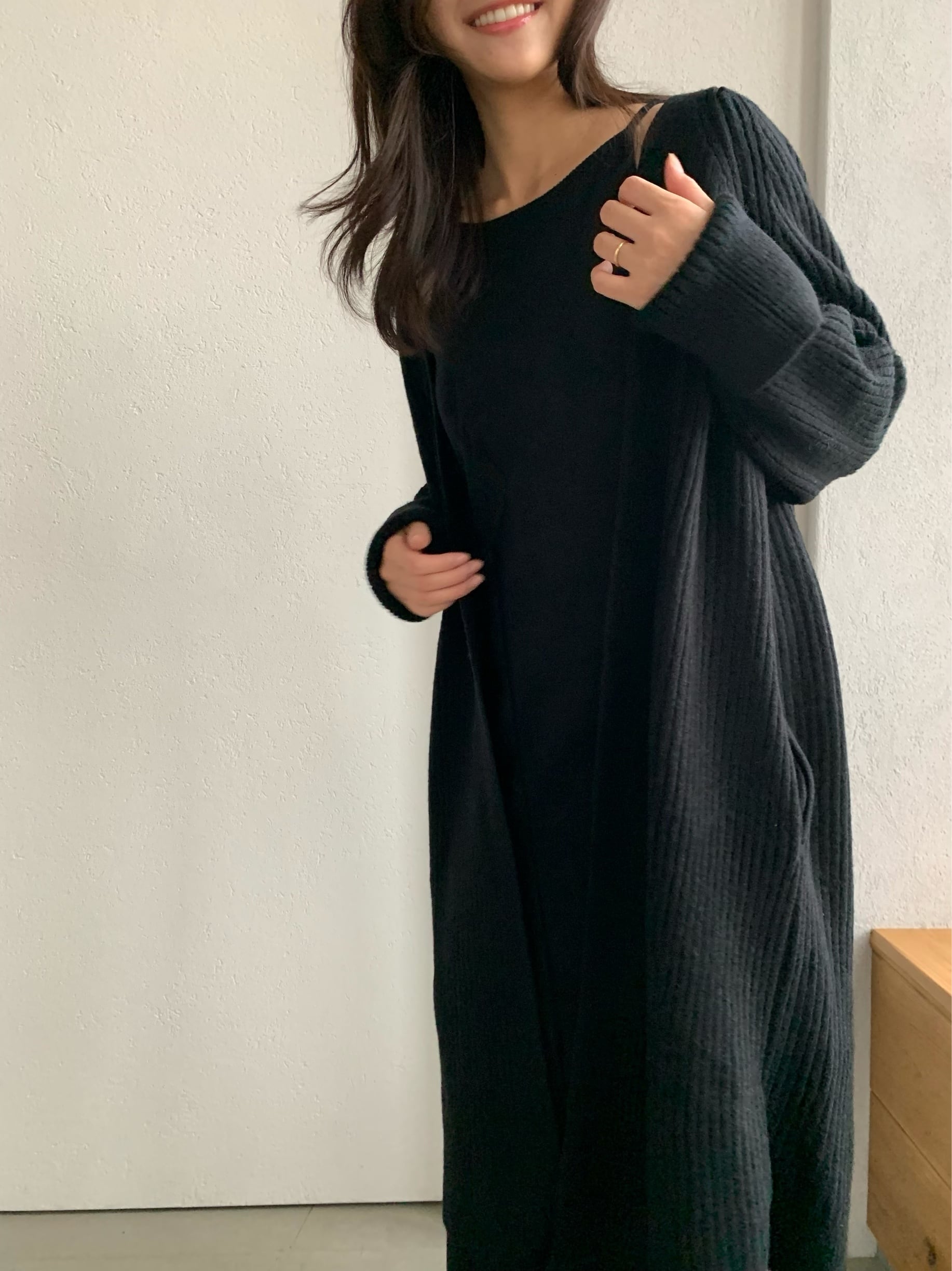 【値下げ】iki キャミワンピース&ウールハイネック ハイネック キャミワンピース BLACK | on off focus inc.