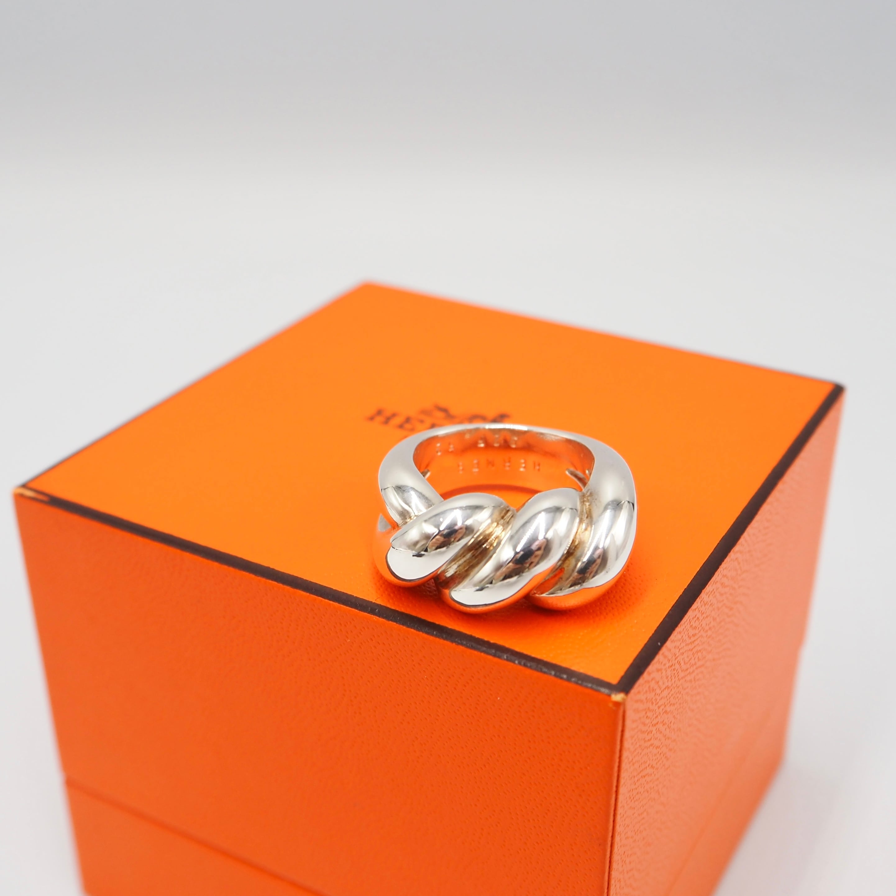 HERMES 約12号 トルサード リング シルバー925 エルメス 付属品付き
